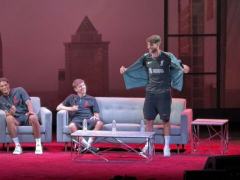 WATCH: Dominik Szoboszlai Unveils Liverpool’s New 2024-25 Kit On Stage