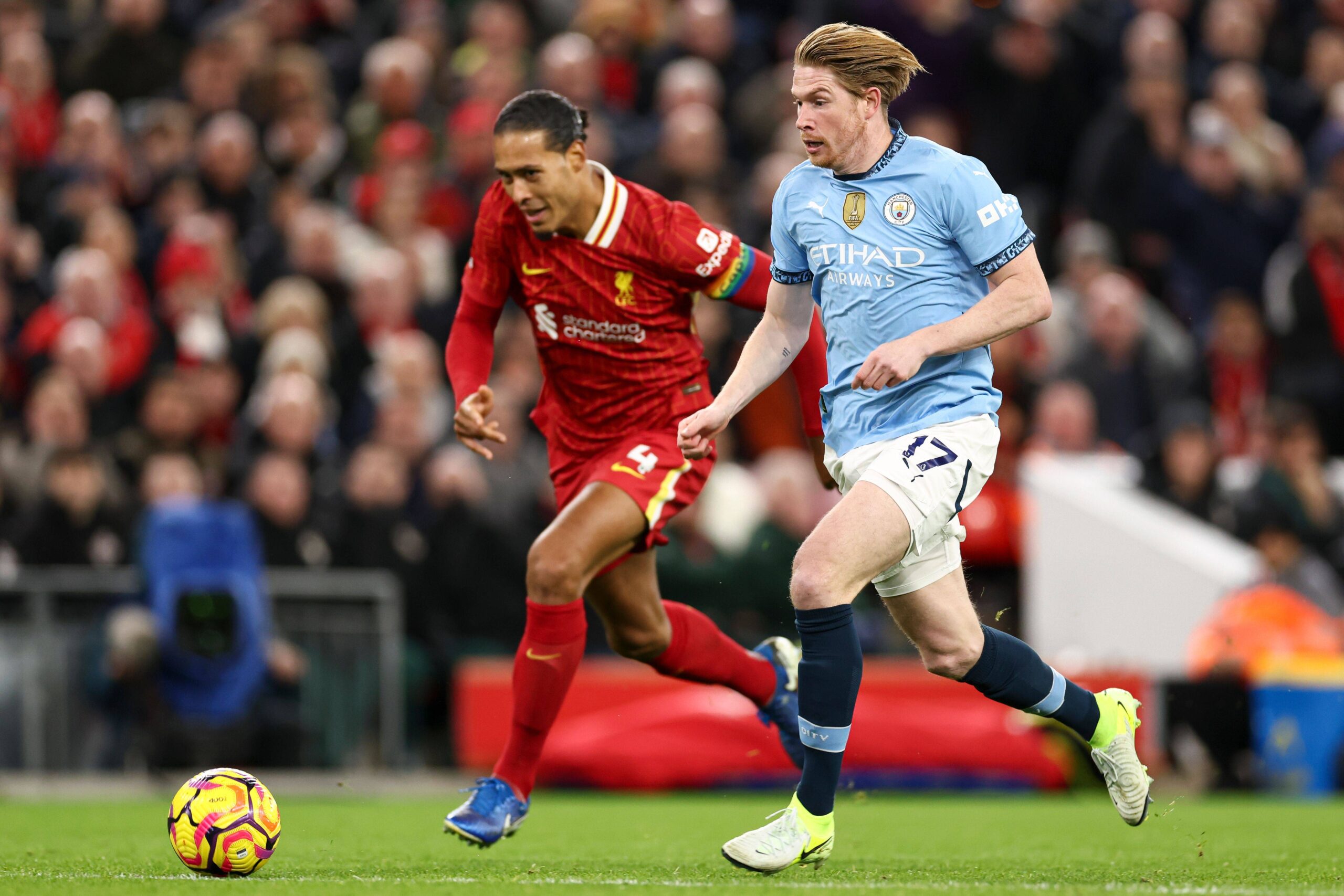 Man City Star for Kevin De  Bruyne Reacts to Virgil van Dijk’s New Liverpool Contract