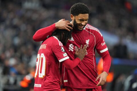 Steven Gerrard reacts to Liverpool's impressive win against Marseille