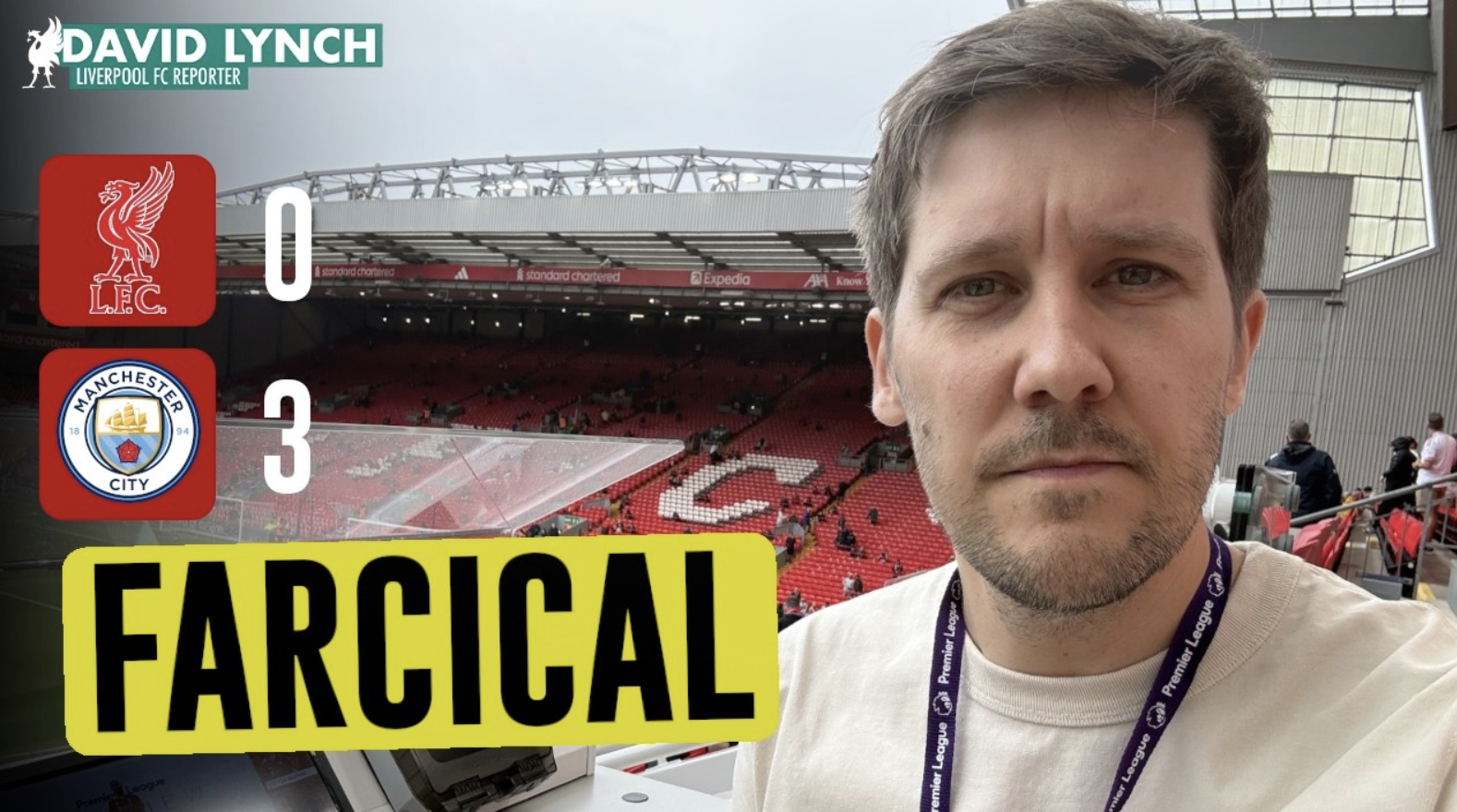David Lynch:  RED CARD KEY BUT THIS WAS A FARCE! |  Liverpool 0-3 Man City Reaction