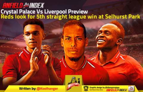 Crystal Palace Vs Liverpool Preview – Reds look for 5th straight league win at Selhurst Park