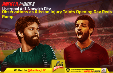Liverpool 4-1 Norwich City – Observations as Alisson Injury Taints Opening Day Reds Romp